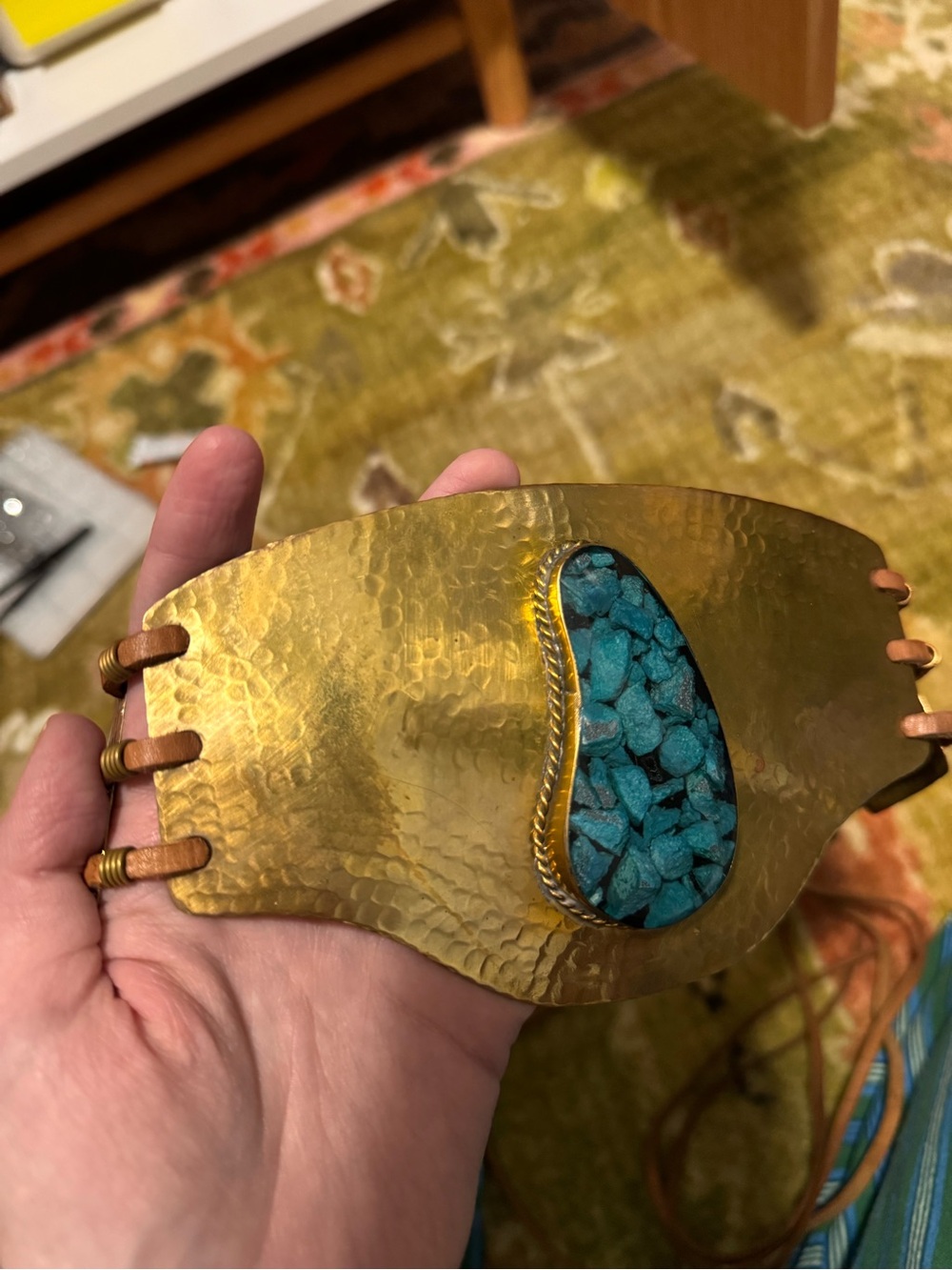 Free People ✨RARE✨ Dorado Wrap Belt Gold & Turquoise Bohemian OS - Picture 6 of 12